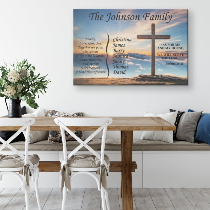 Personalized Family Name Canvas Wall Art With Bible Scripture - Image 3