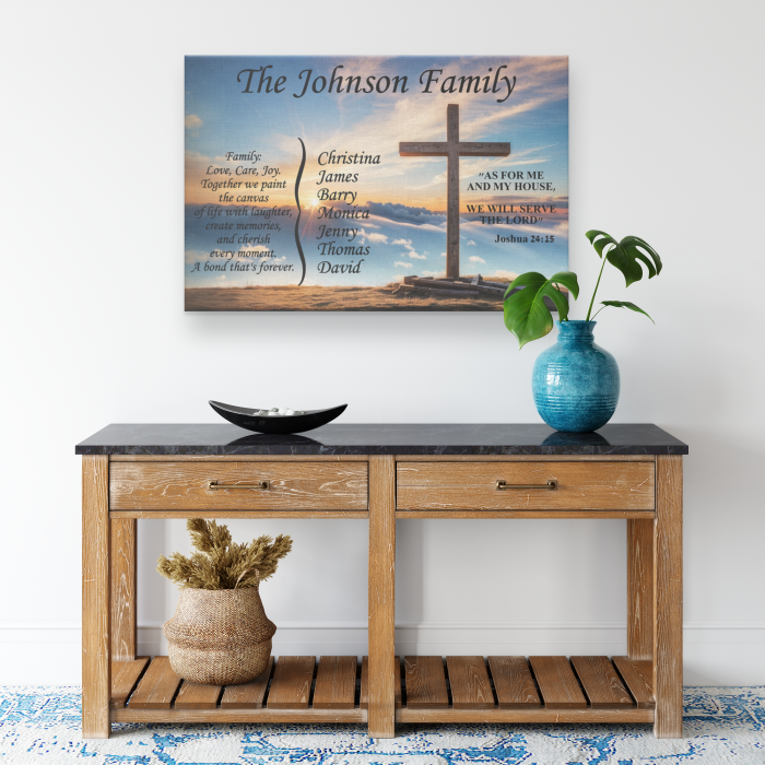Personalized Family Name Canvas Wall Art With Bible Scripture - Image 4