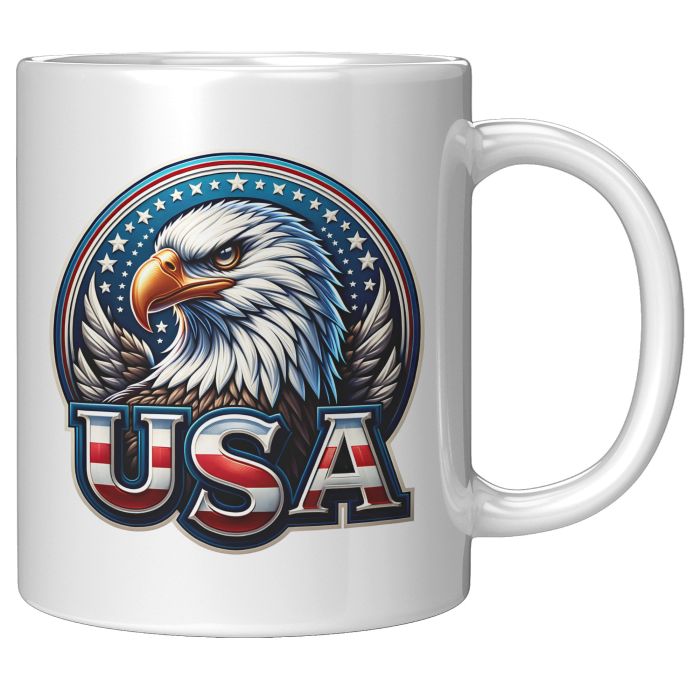 American Eagle USA 11oz White Coffee Mug - Image 3