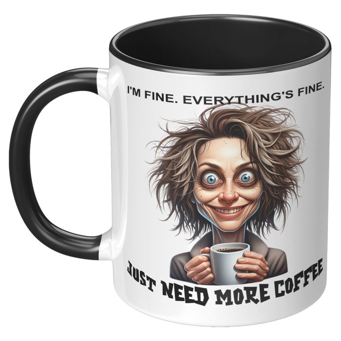 Im Fine 11oz Black Color Accent Coffee Mug