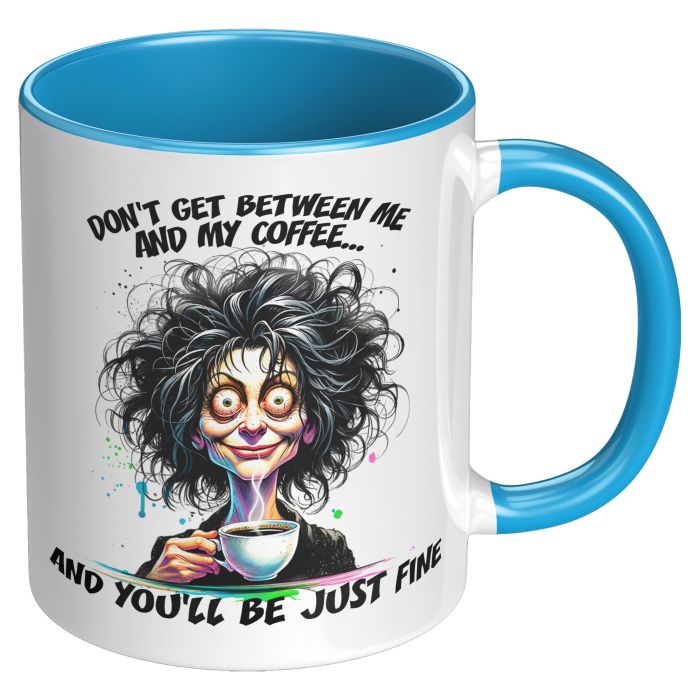 Me and My Coffee Woman Version 11oz RH Blue Accent Mug