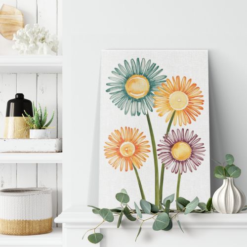 Abstract Minimalist Watercolor Daisies Smaller Lifestyle