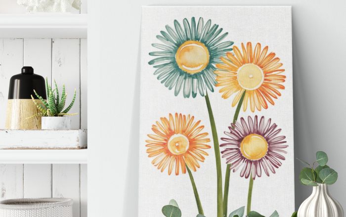 Abstract Minimalist Watercolor Daisies Smaller Lifestyle