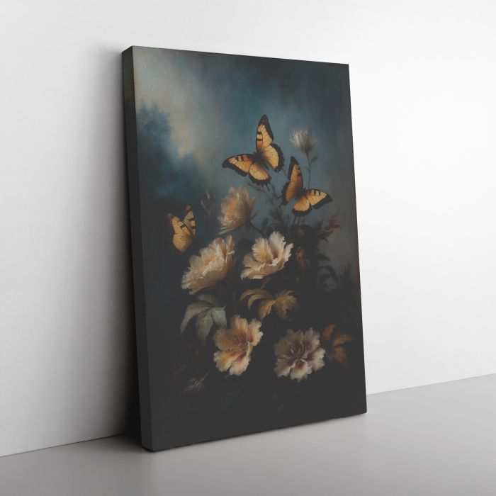 Butterflies and Flowers Dark Academia Angled View