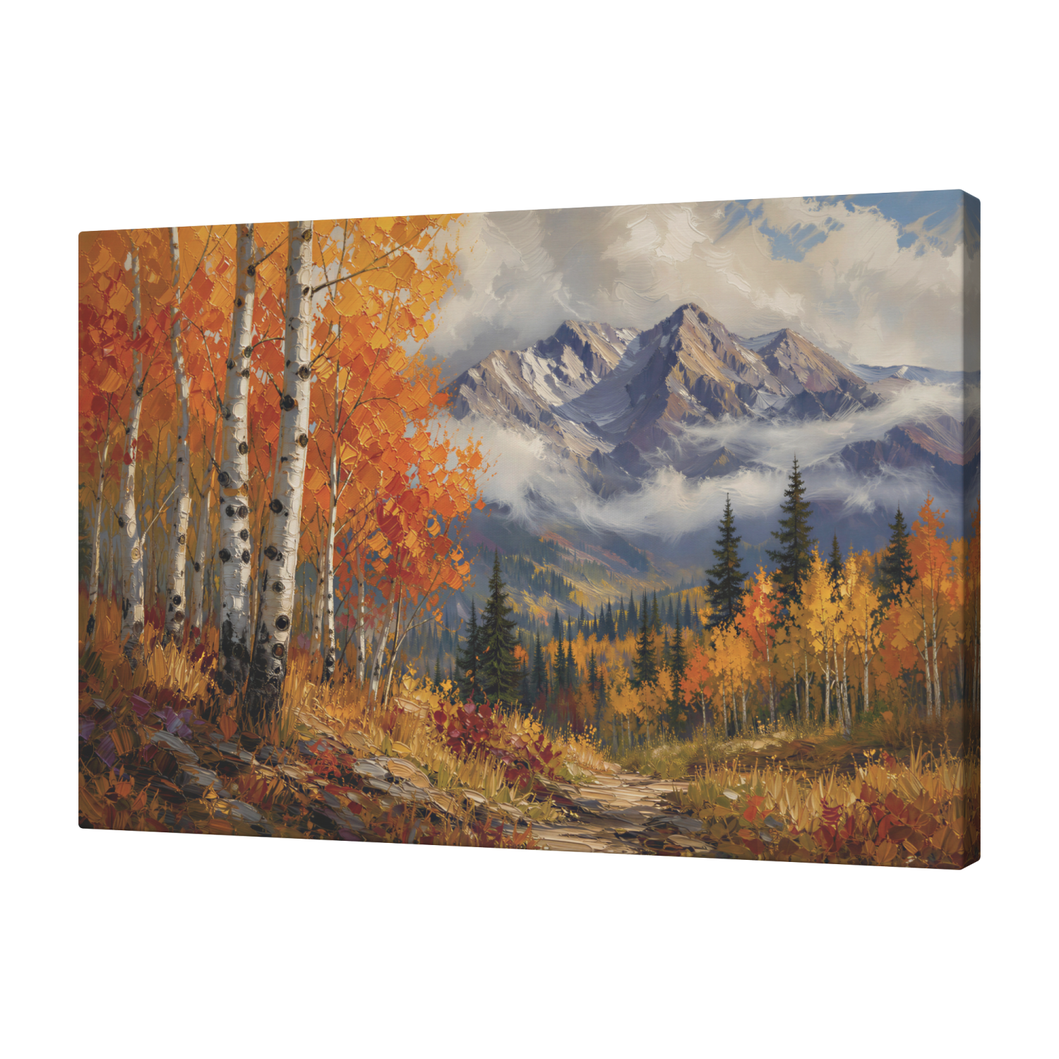 Aspen Tree Forest and Mountains Canvas Wall Art - Image 18