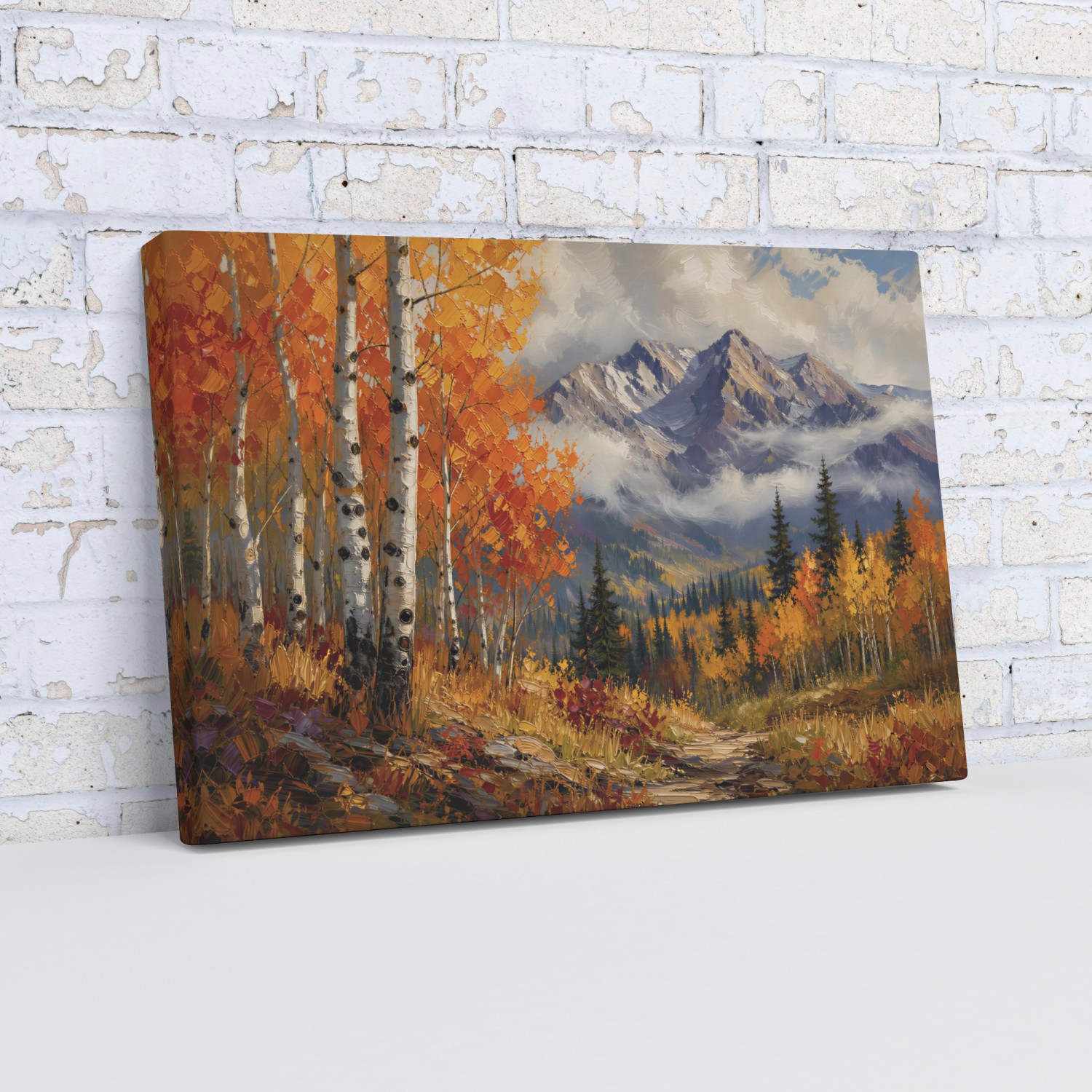 Aspen Tree Forest and Mountains Canvas Wall Art - Image 19