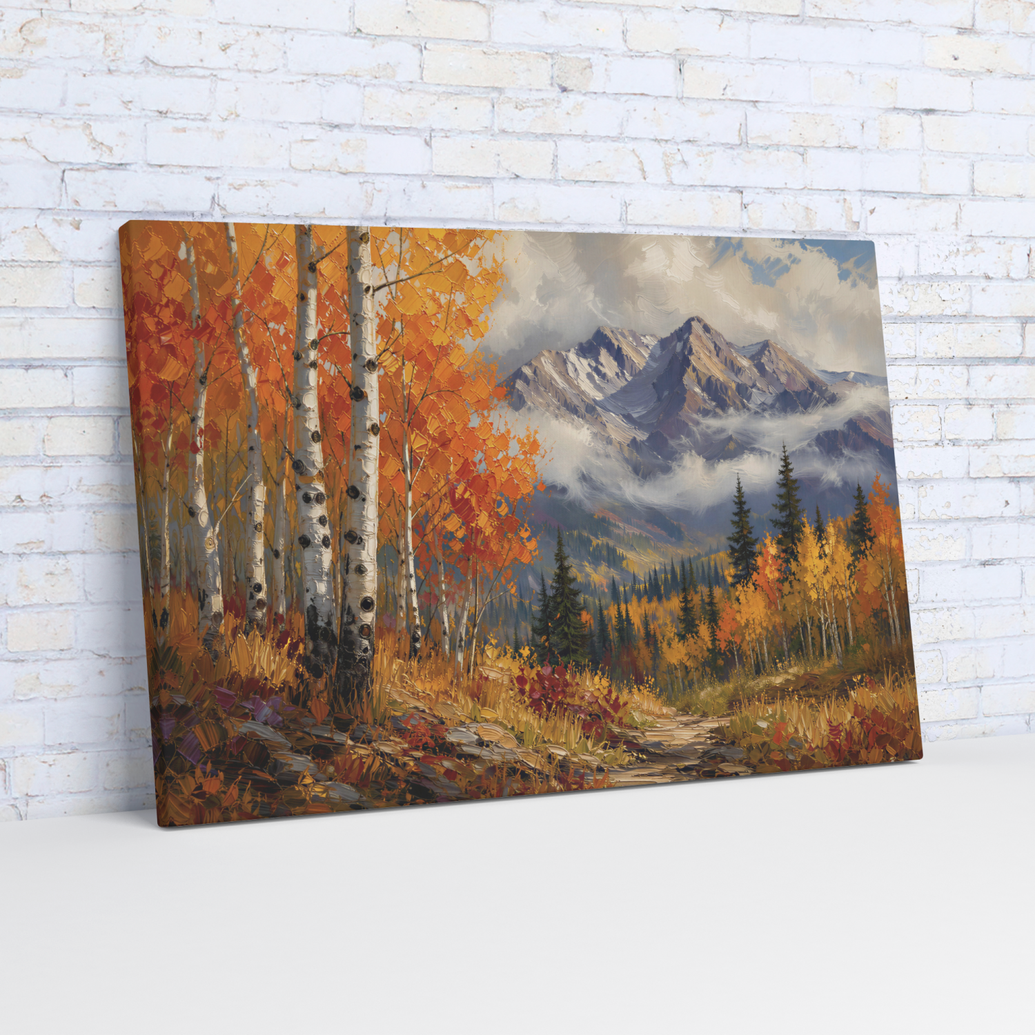 Aspen Tree Forest and Mountains Canvas Wall Art - Image 15