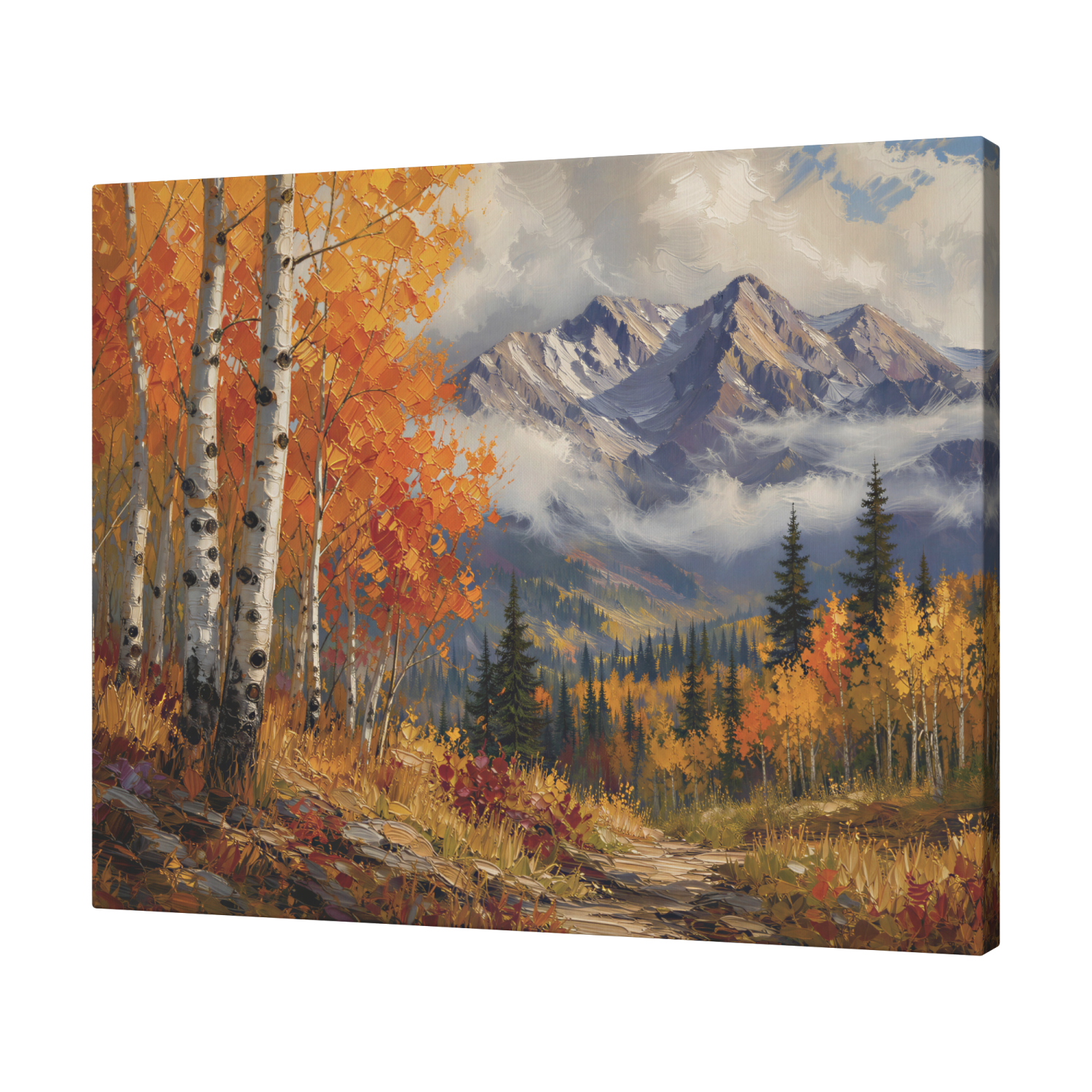 Aspen Tree Forest and Mountains Canvas Wall Art - Image 6