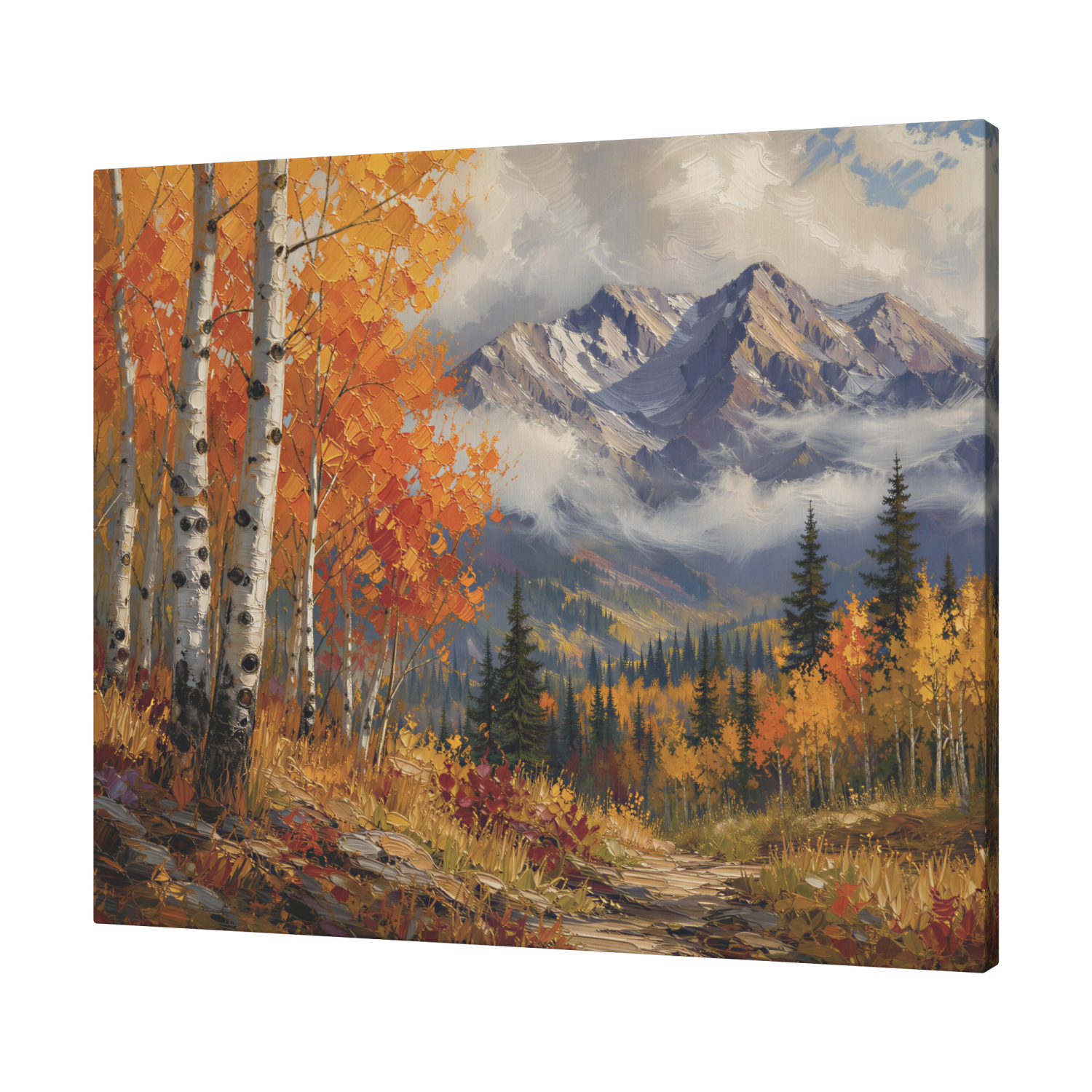 Aspen Tree Forest and Mountains Canvas Wall Art - Image 10