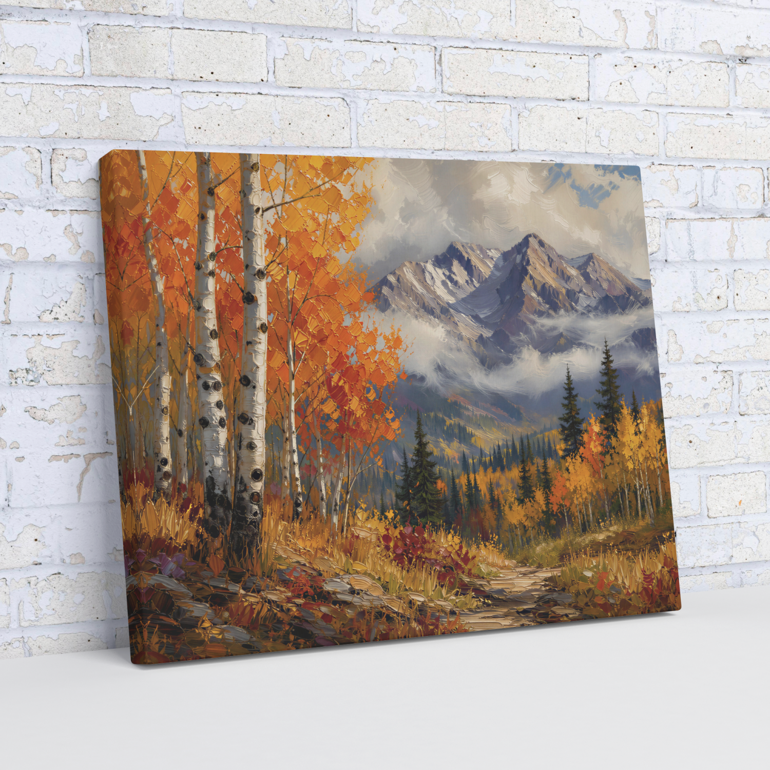 Aspen Tree Forest and Mountains Canvas Wall Art - Image 7