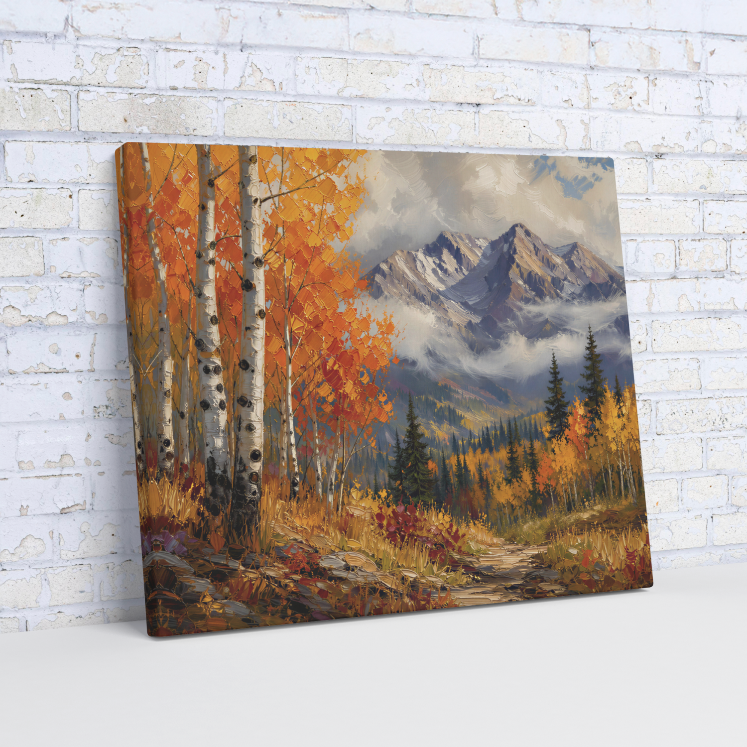 Aspen Tree Forest and Mountains Canvas Wall Art - Image 11