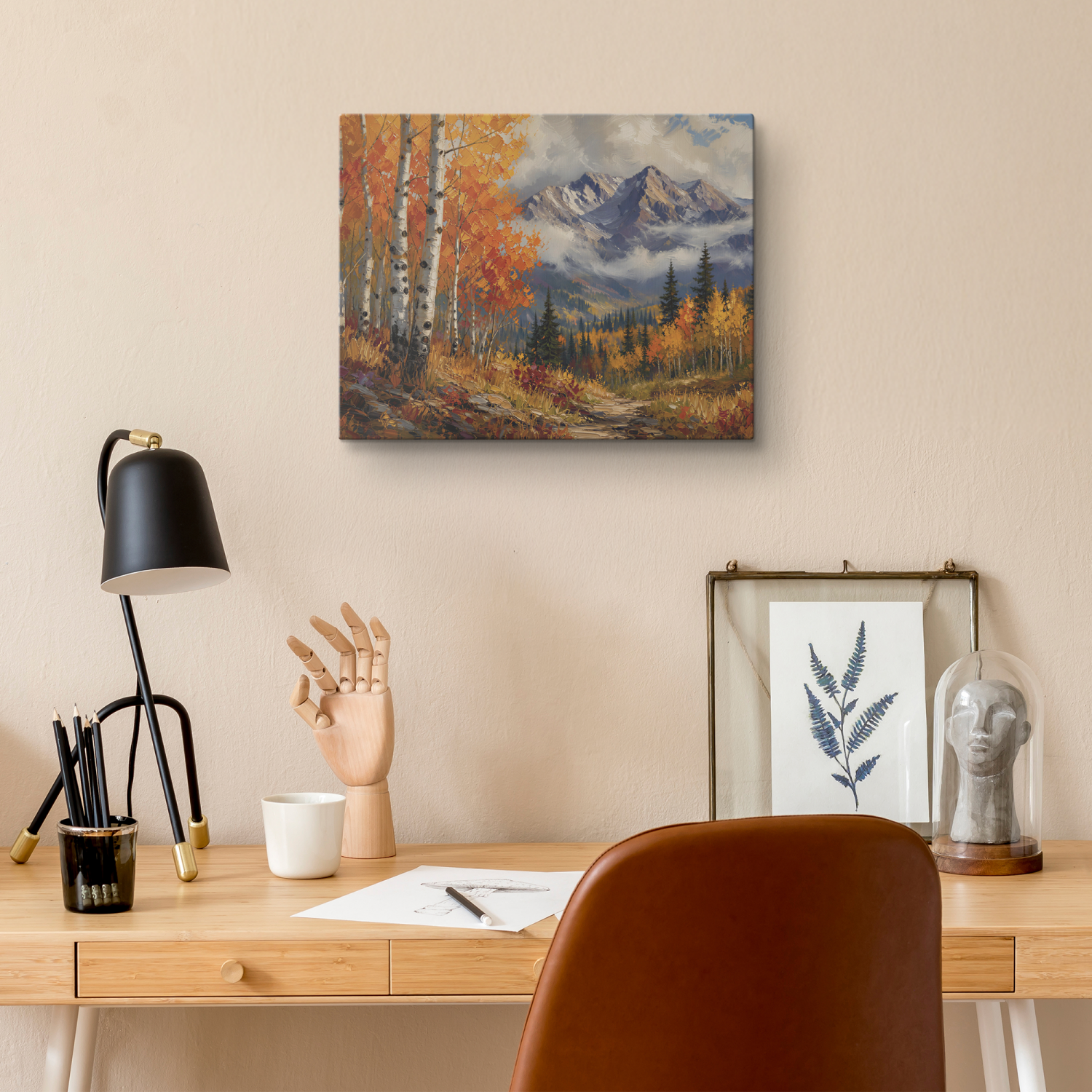 Aspen Tree Forest and Mountains Canvas Wall Art - Image 4
