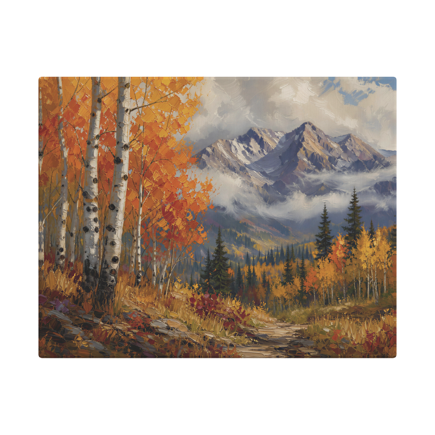 Aspen Tree Forest and Mountains Canvas Wall Art
