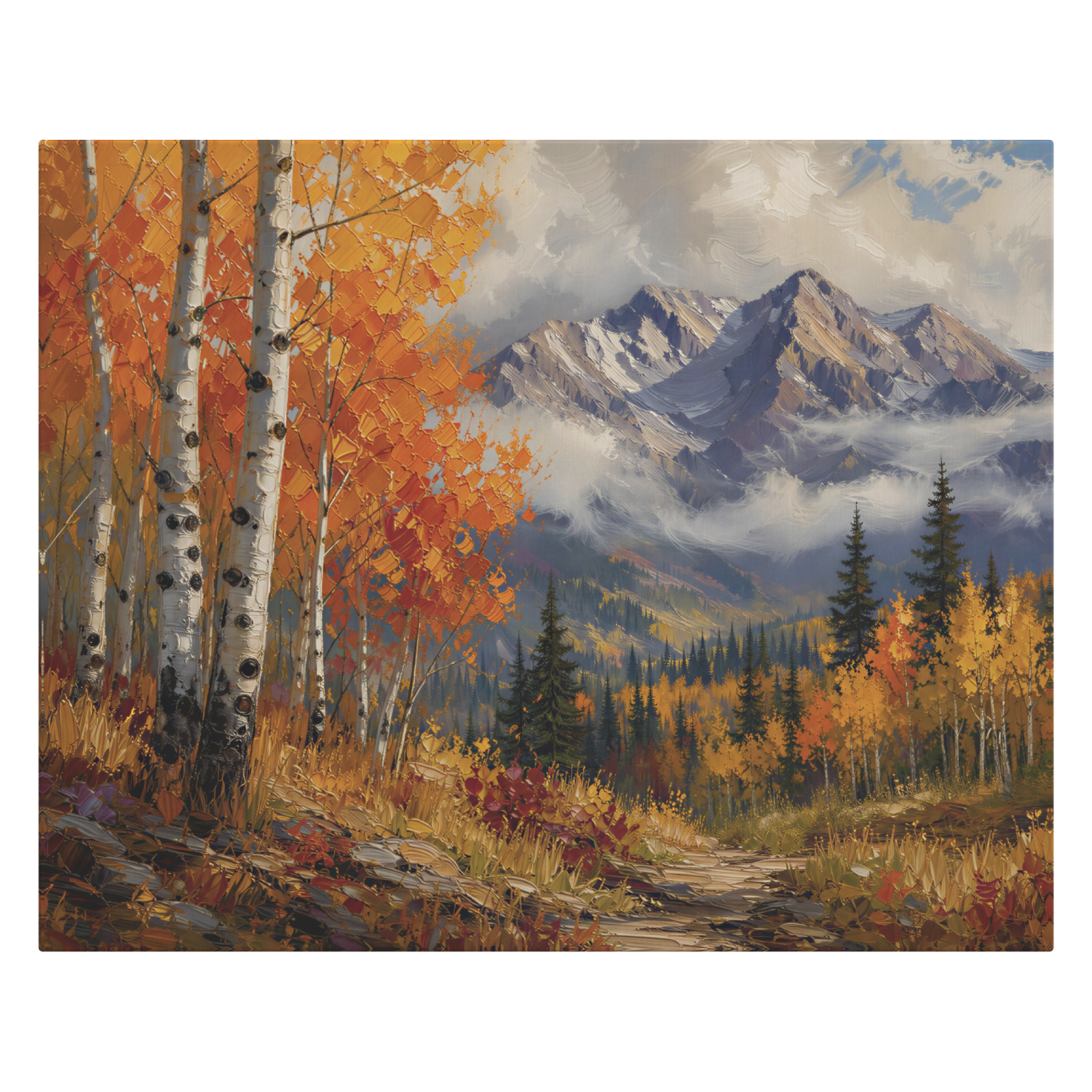 Aspen Tree Forest and Mountains Canvas Wall Art - Image 5