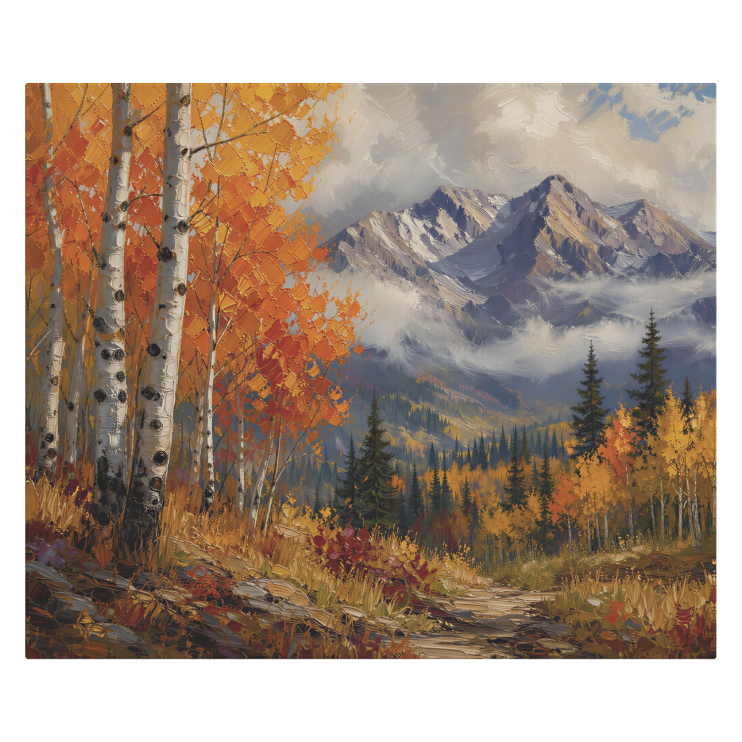 Aspen Tree Forest and Mountains Canvas Wall Art - Image 9