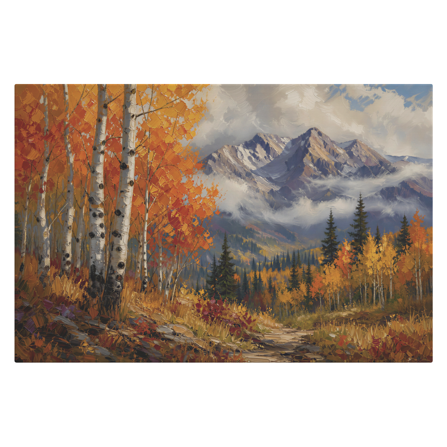 Aspen Tree Forest and Mountains Canvas Wall Art - Image 17